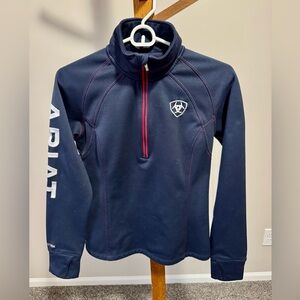 Ariat Women’s Tek Team Blue 1/4 Zip Jacket/Shirt Navy/Red Size Small